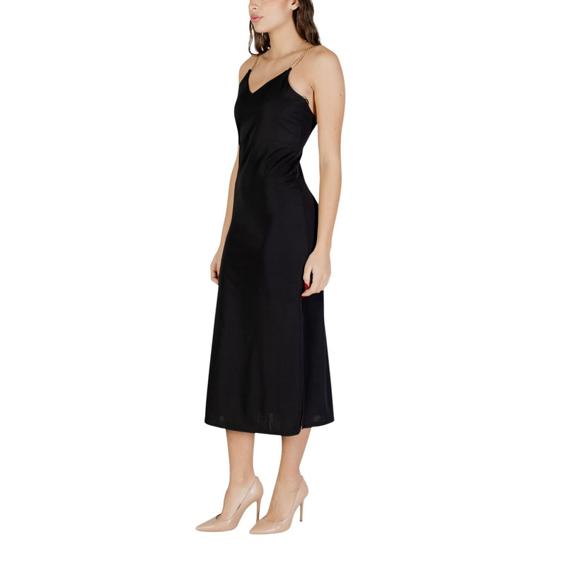Black V-Neck Strappy Dress by Morgan De Toi