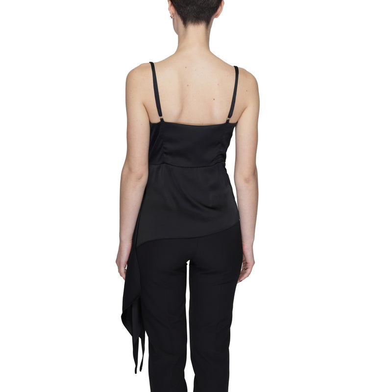 Black Silence Women Tank Top with Sweetheart Neckline