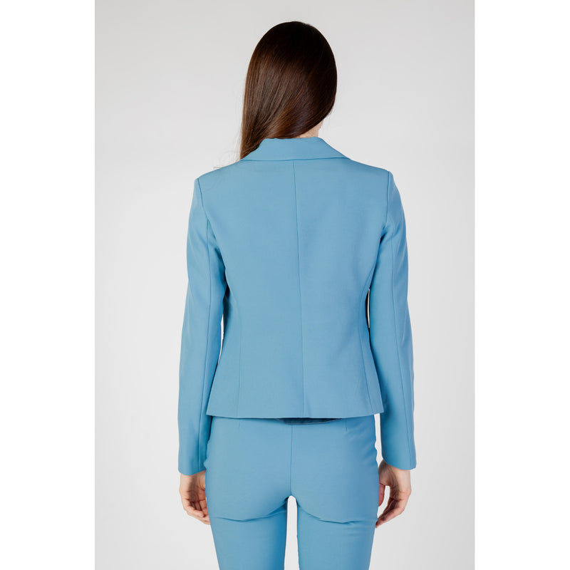 Rinascimento Turquoise Blazer with Button and Lapel Collar
