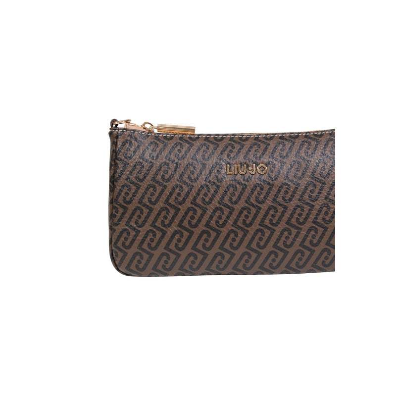 Liu Jo Brown Polyurethane Zip Bag with Inside Pocket