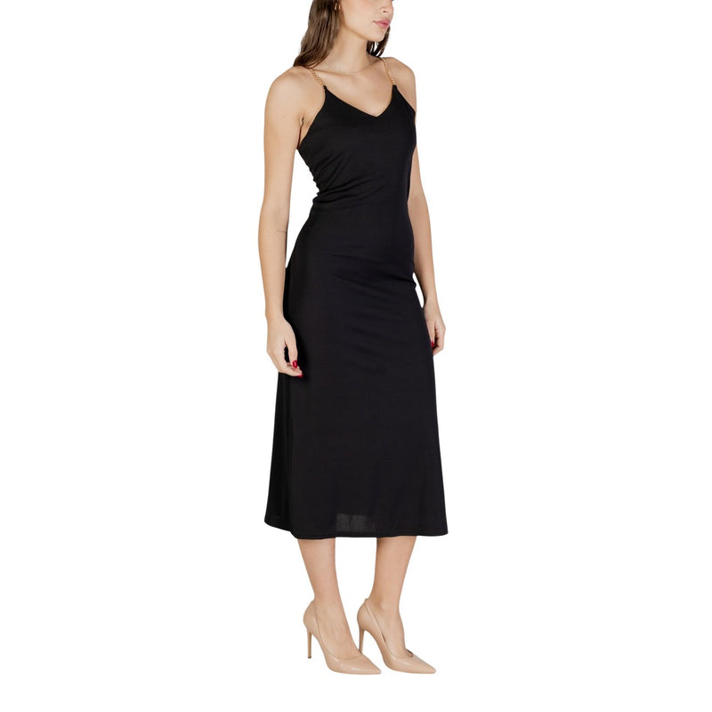 Black V-Neck Strappy Dress by Morgan De Toi