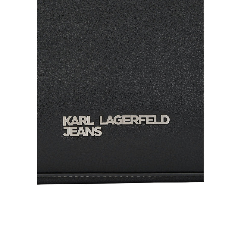 Sac en polyuréthane noir zippé de Karl Lagerfeld avec poches intérieures