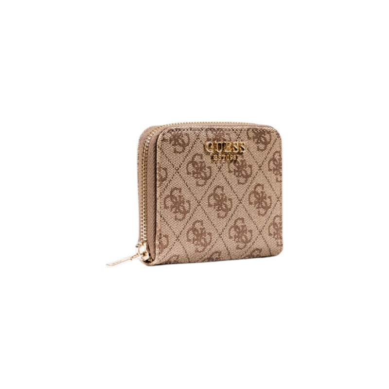 Guess Women Beige Print Zip Wallet Fall Winter Collection