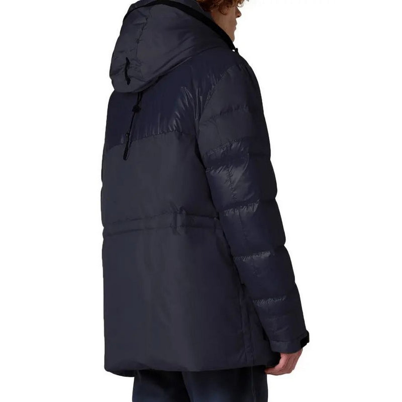 Peuterey Homme Bleu Veste à capuche en polyamide avec fermeture éclair