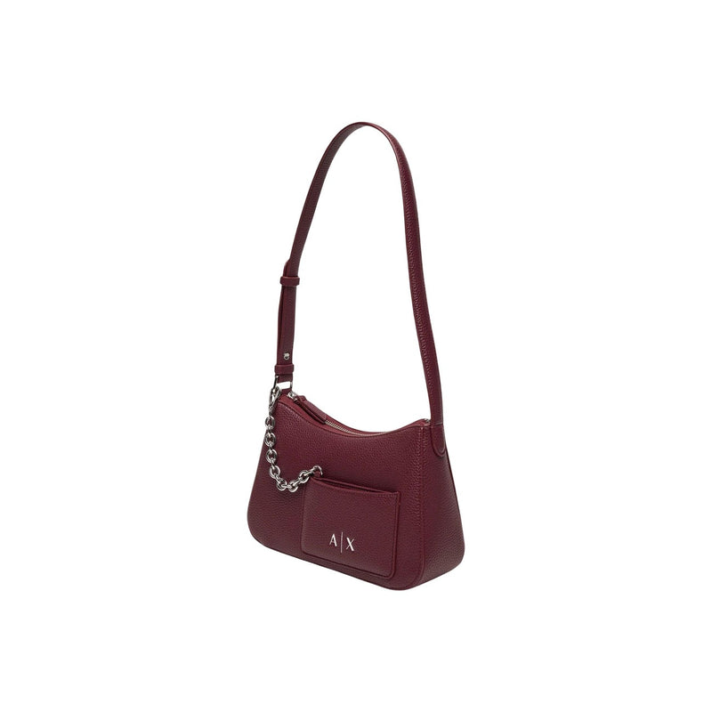 Armani Exchange Bordeaux Zip Handbag with Pockets