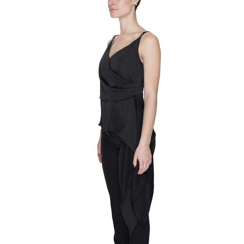 Black Silence Women Tank Top with Sweetheart Neckline