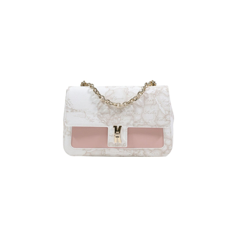 Alviero Martini Prima Classe White Print Bag with Clip
