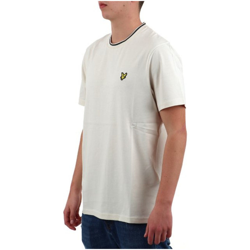 Lyle & Scott Hommes T-Shirt col rond imprimé beige 100% coton