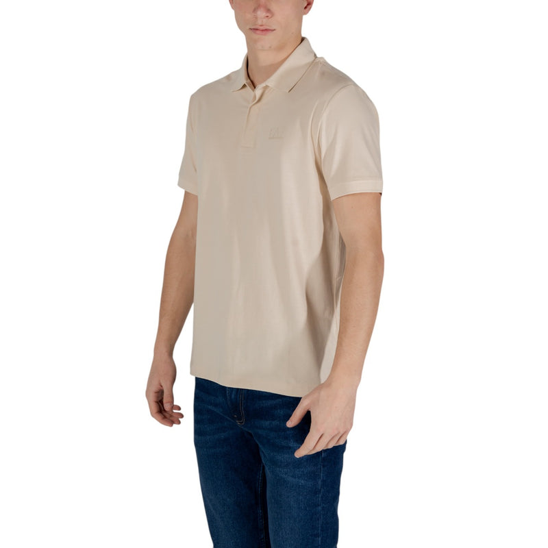 Ea7 Hommes - Polo beige en coton mélangé