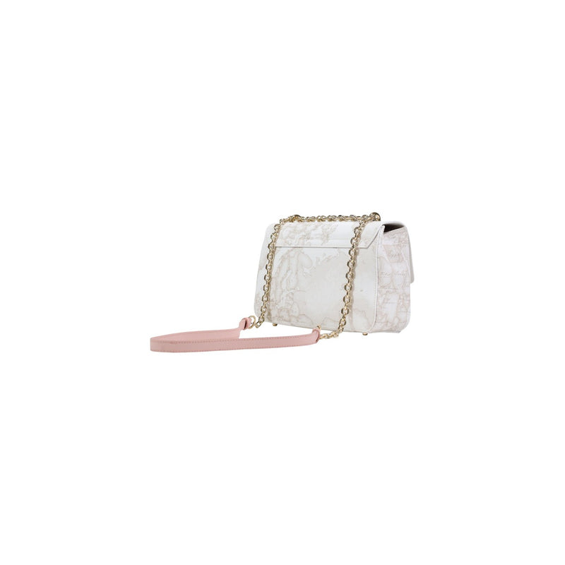 Alviero Martini Prima Classe White Print Bag with Clip