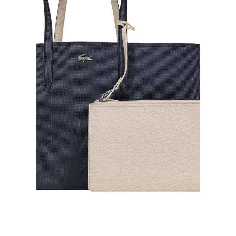 Sac en cuir noir Lacoste avec pochette intérieure