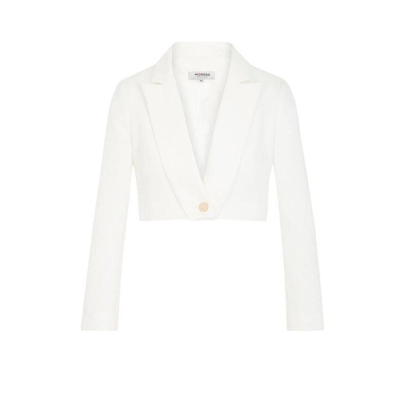 Morgan De Toi White Long Blazer for Women Spring Summer