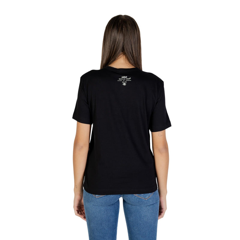 Colcci Women Black Print Short Sleeve Round Neck T-shirt