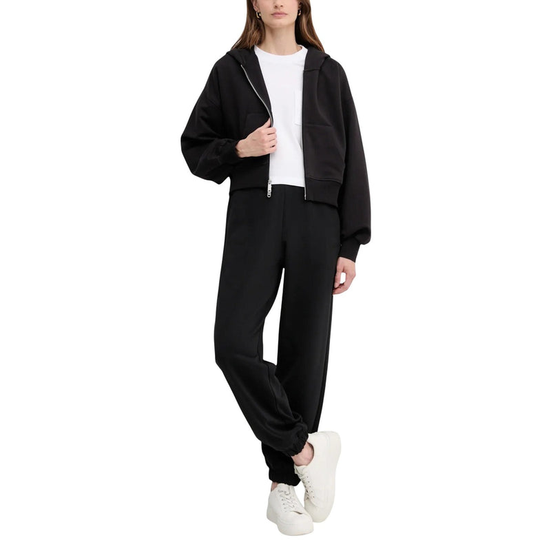 Calvin Klein Jeans Women Black Hooded Zip Sweatshirt