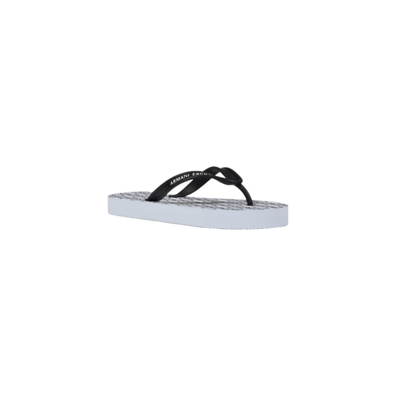 Armani Exchange Women White Rubber Flip Flops