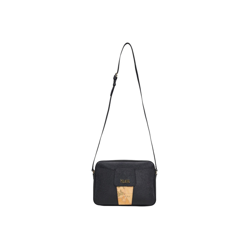 Alviero Martini Prima Classe Black Print Shoulder Bag with Zip