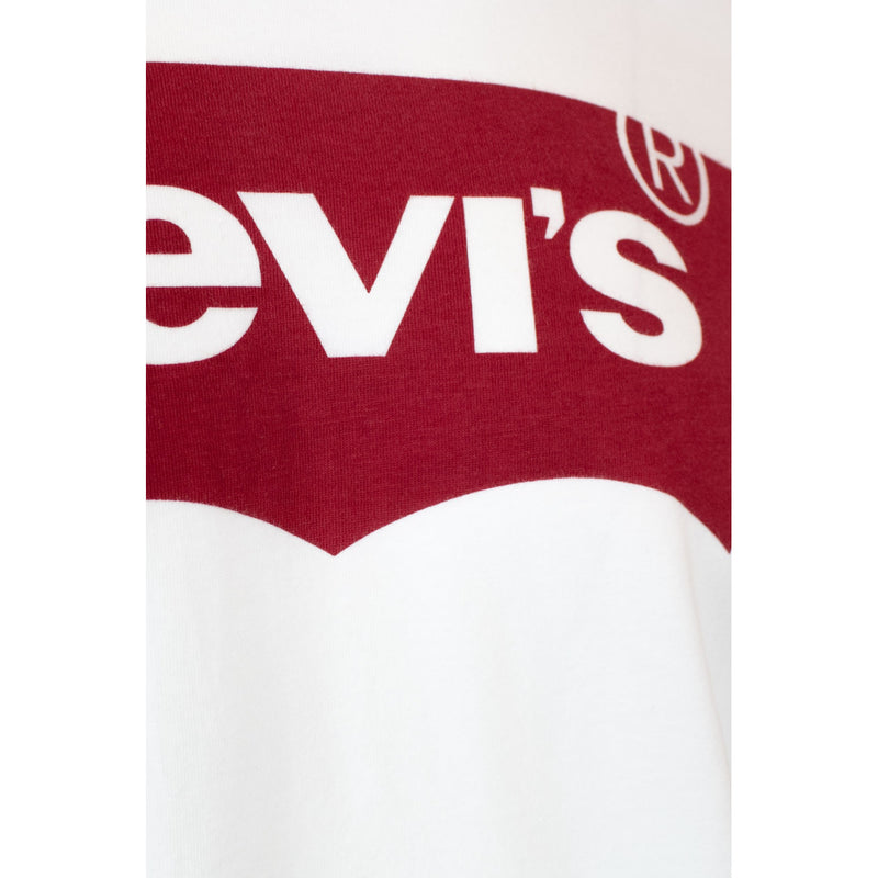 Levi's Men's White Long Sleeve Cotton T-Shirt with Print