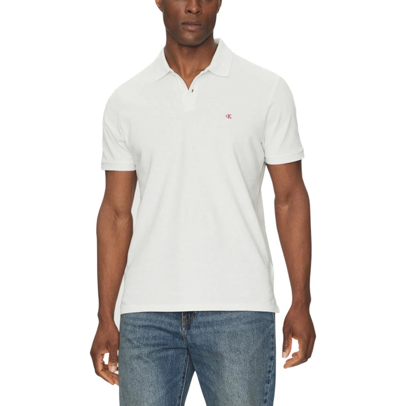 Calvin Klein Jeans White Cotton Polo Shirt for Men