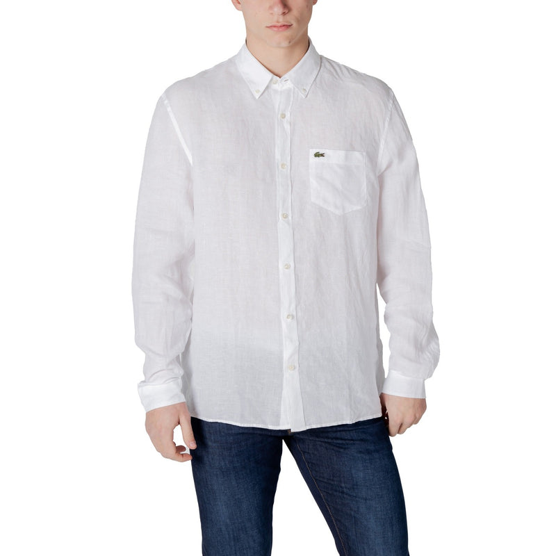 Chemise en lin blanc Lacoste Hommes
