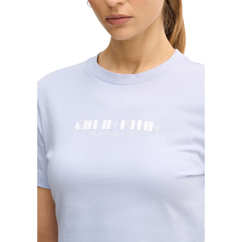 Calvin Klein Jeans Femme T-shirt en coton imprimé lilas
