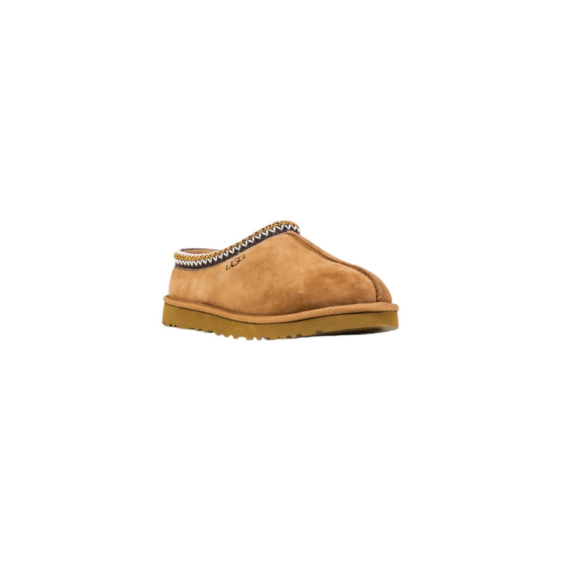 Ugg Women Beige Suede Round Toe Slippers Fall Winter