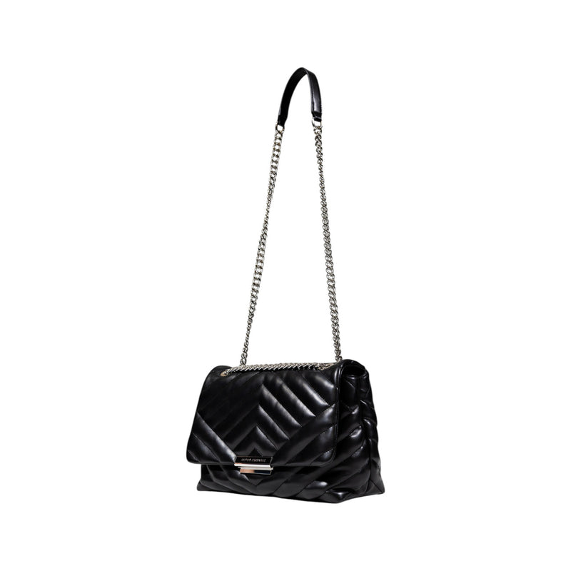 Armani Exchange Black Shoulder Bag with Button and Pockets