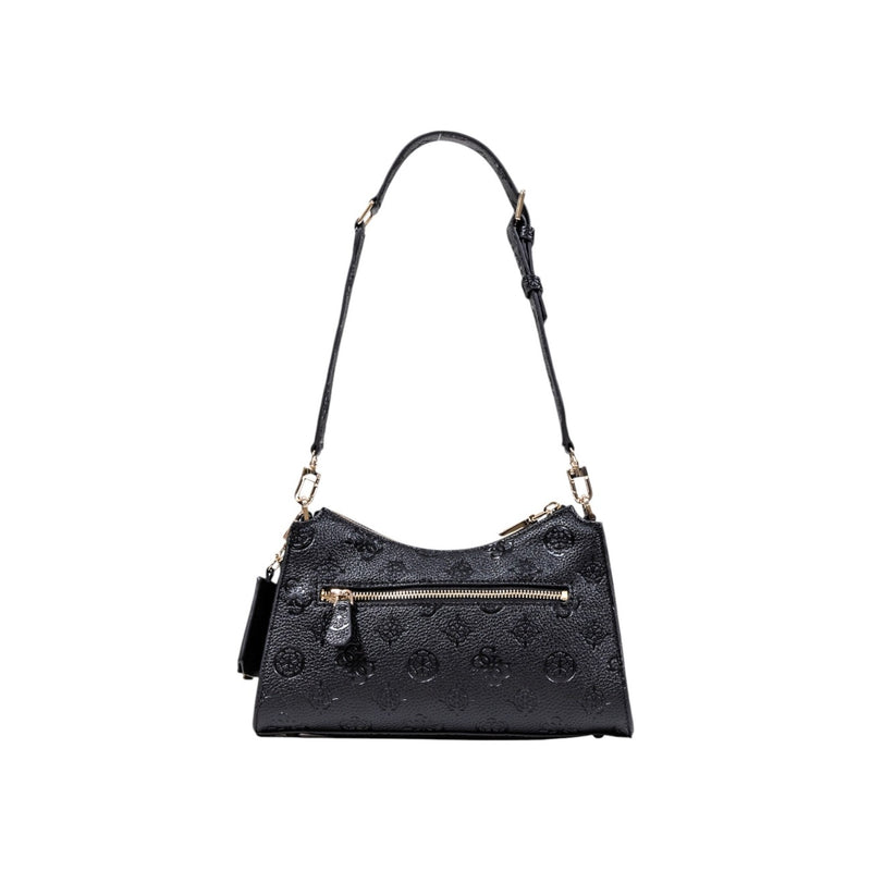 Guess Black Polyurethane Handbag with Zip Pockets