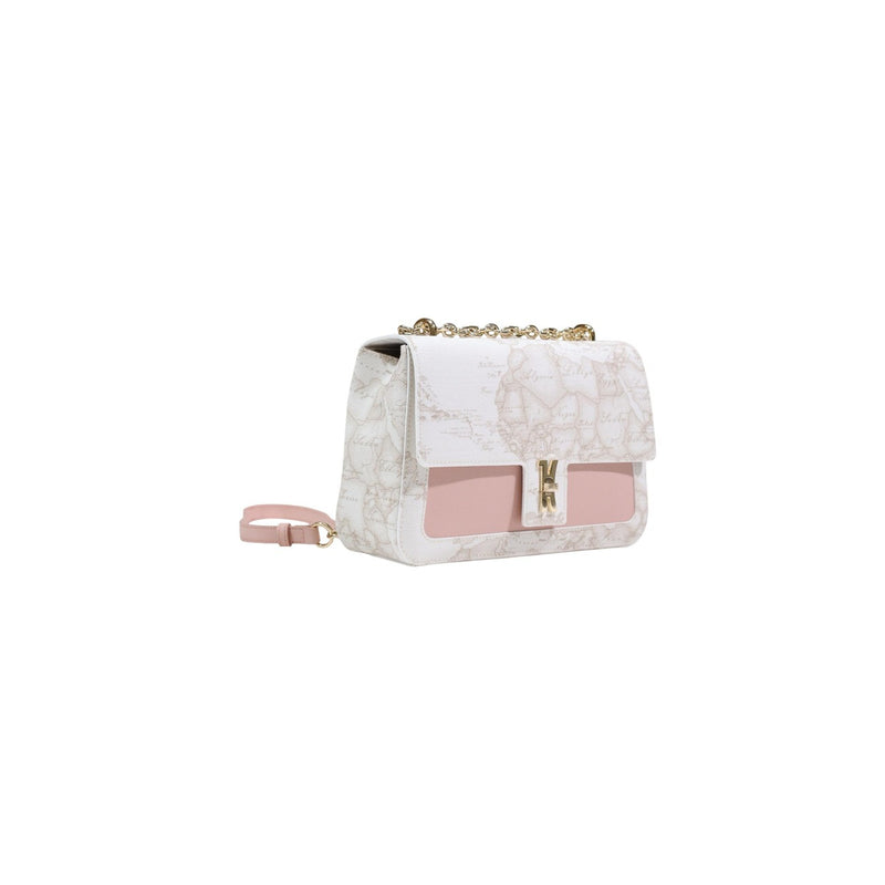 Alviero Martini Prima Classe White Print Bag with Clip