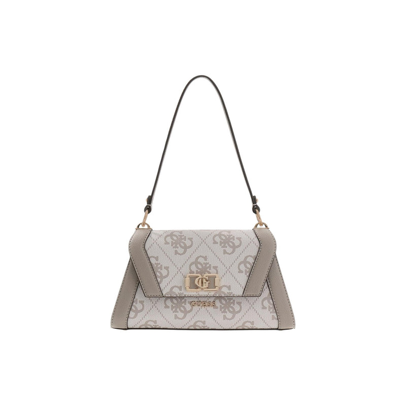 Guess Grey Print Polyurethane Handbag with Shoulder Strap