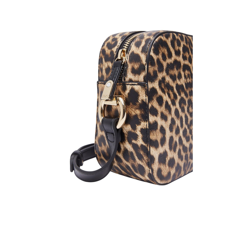 Liu Jo Brown Leopard Print Shoulder Bag with Zip Pocket