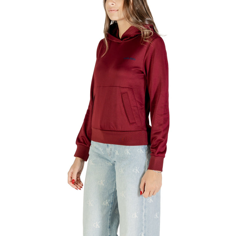 Calvin Klein Women Bordeaux Hooded Fall Winter Sweatshirt with Pockets (sweat-shirt à capuche avec poches)