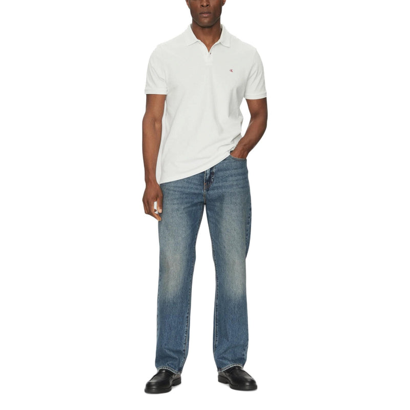 Calvin Klein Jeans White Cotton Polo Shirt for Men