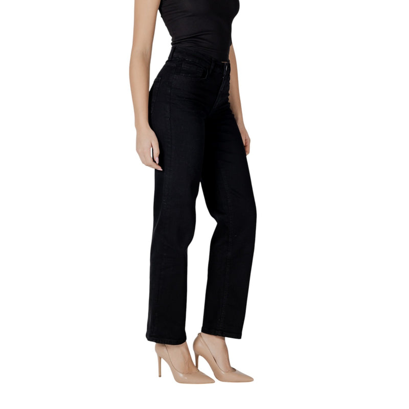 Jeans en coton stretch noir pour femmes Ichi