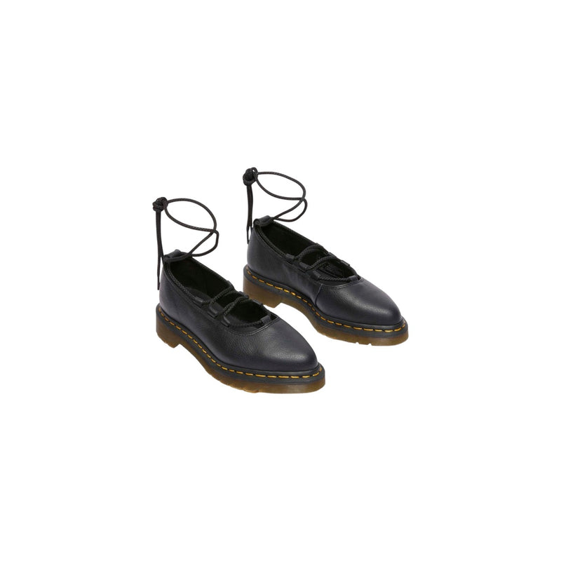 Martens Women Black Leather Slip On Shoes