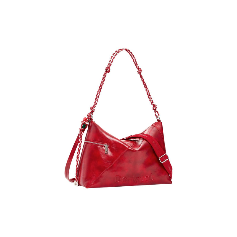 Desigual Red Polyester Handbag with Zip Pockets