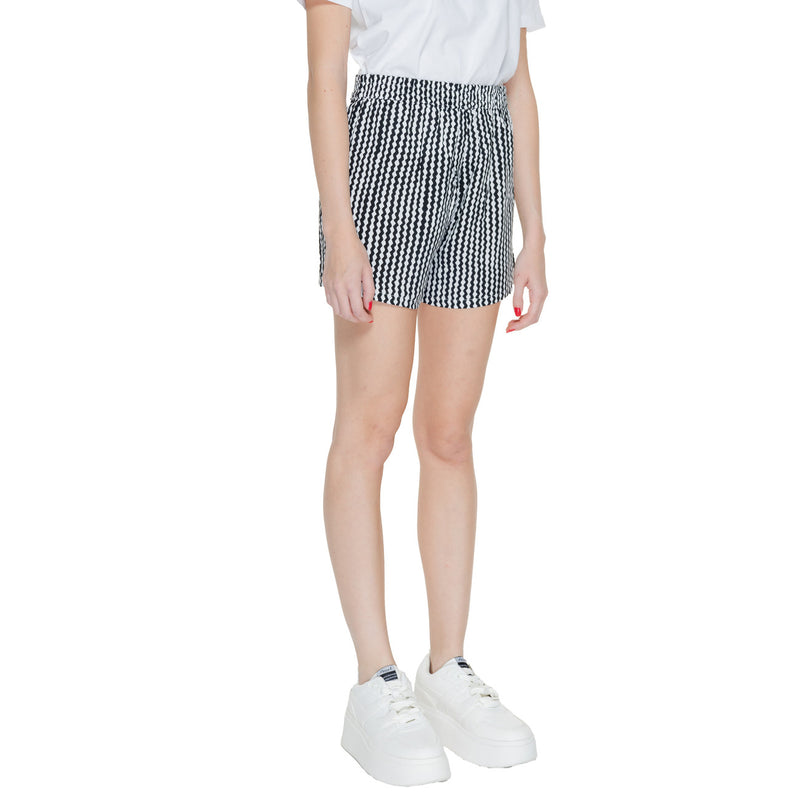Only Women Black Geometric Viscose Spring Summer Shorts