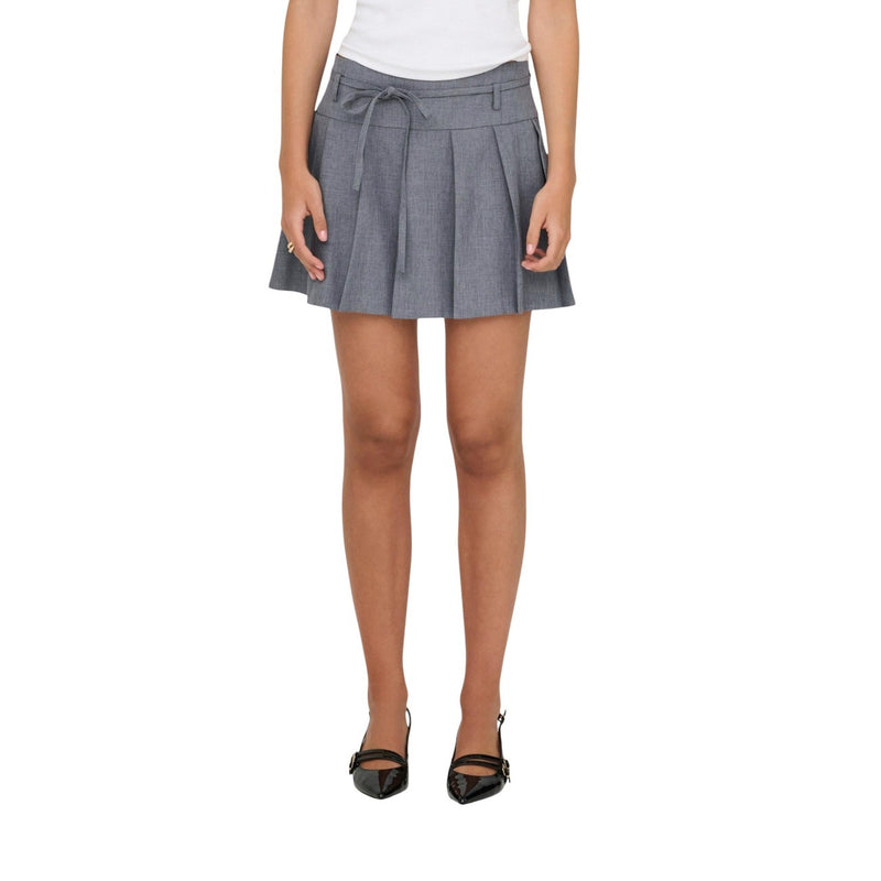 Grey Polyester Elastane Women's Skirt for Spring and Summer