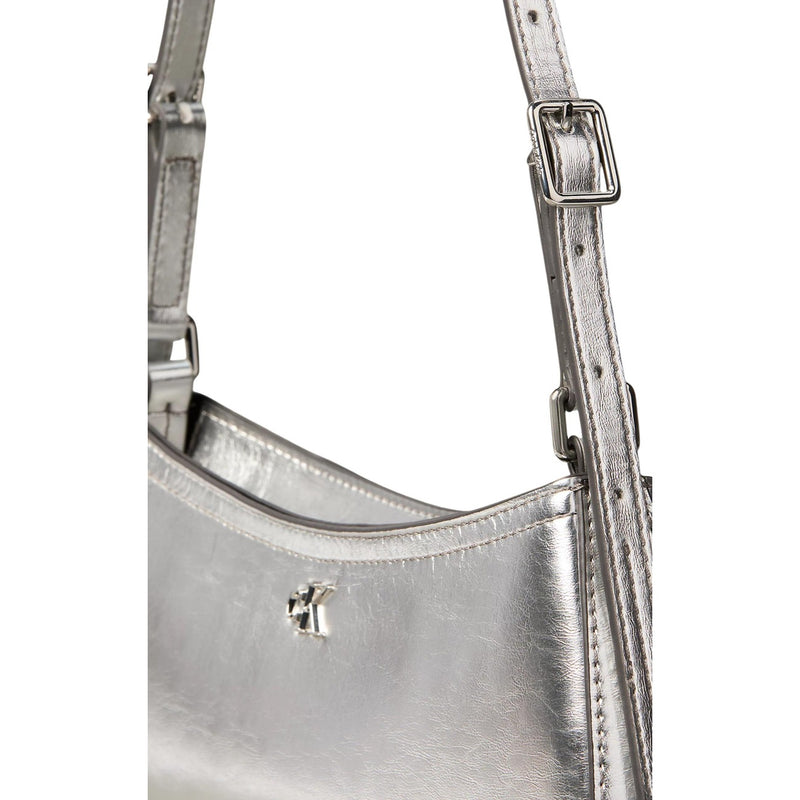 Calvin Klein Silver Polyurethane Handbag with Zip Pocket