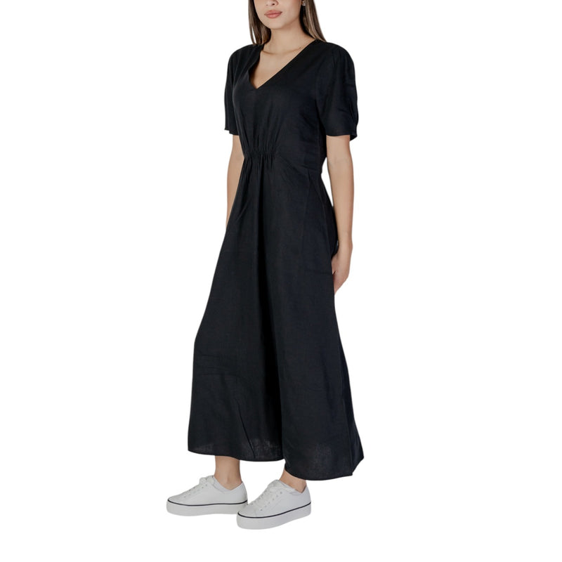 Black V-Neck Short Dress by B.young