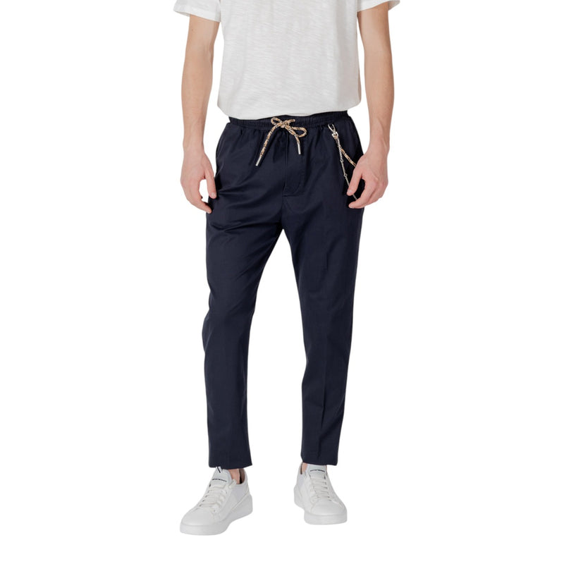 Pantalon à cordon de serrage bleu marine