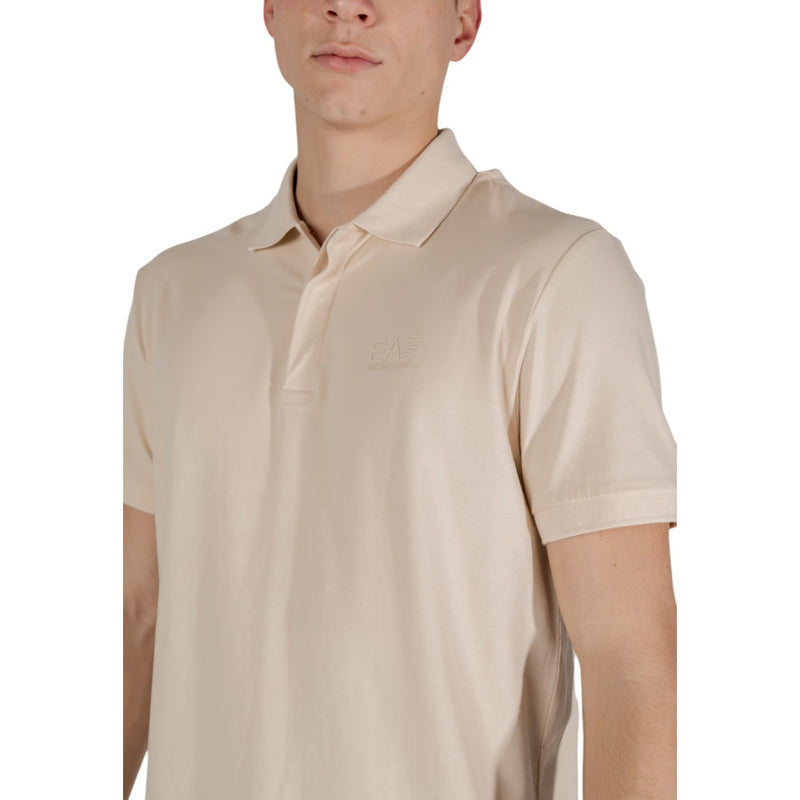 Ea7 Hommes - Polo beige en coton mélangé