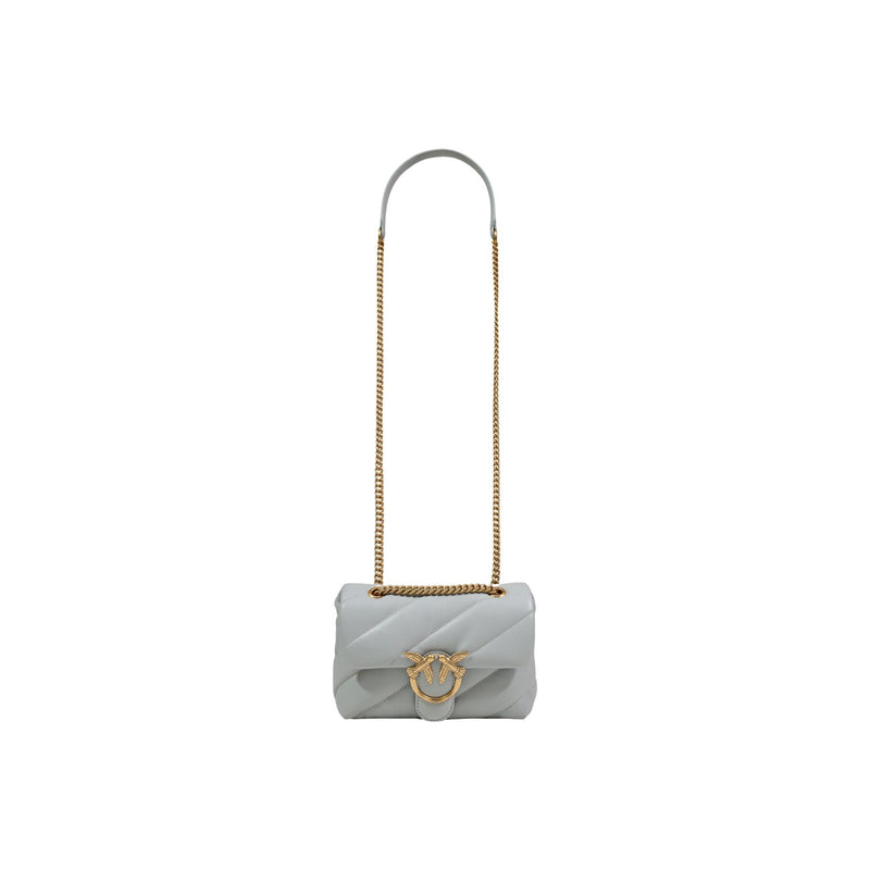 Pinko Grey Leather Handbag with Inside Pockets