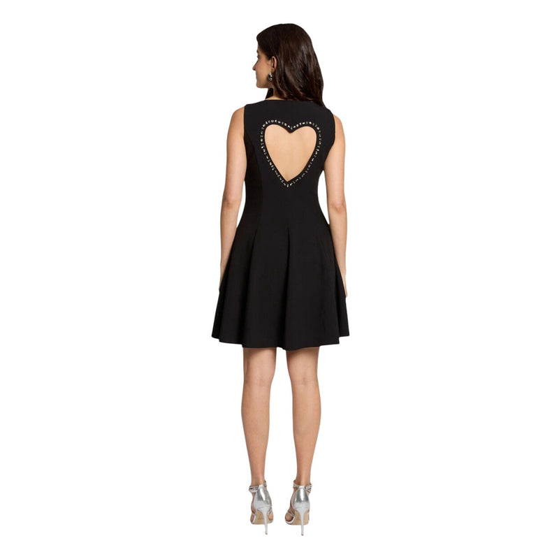 Black Sleeveless Round Neck Dress by Morgan De Toi