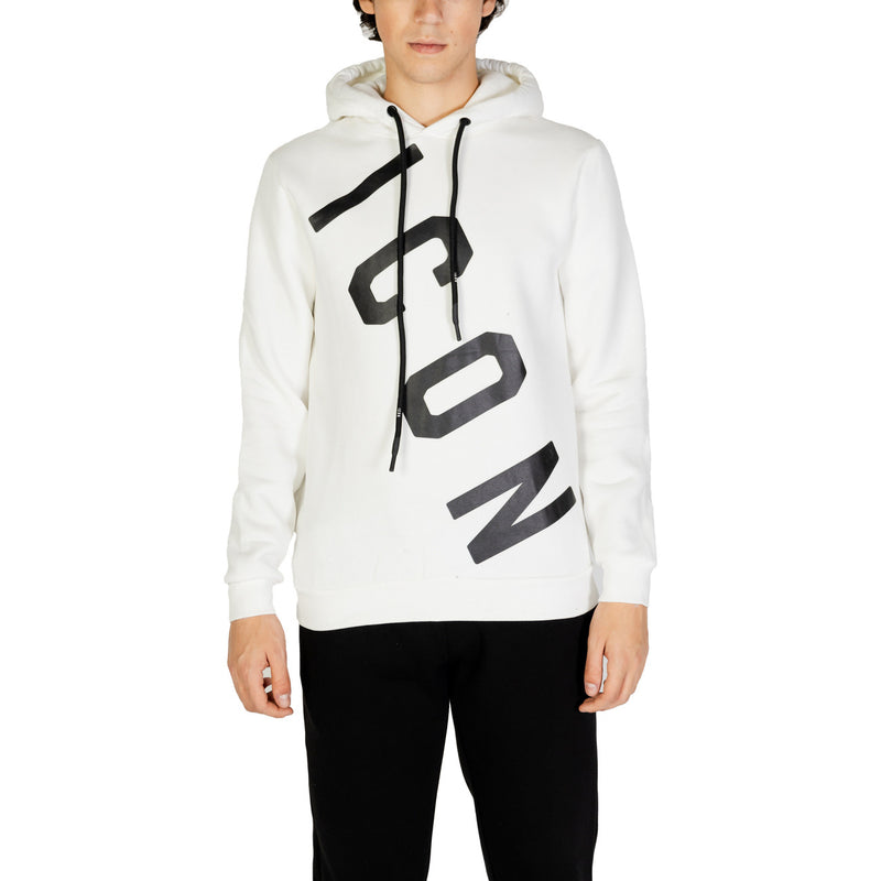 Icon Men White Hooded Sweatshirt with Print (sweat-shirt à capuche imprimé)