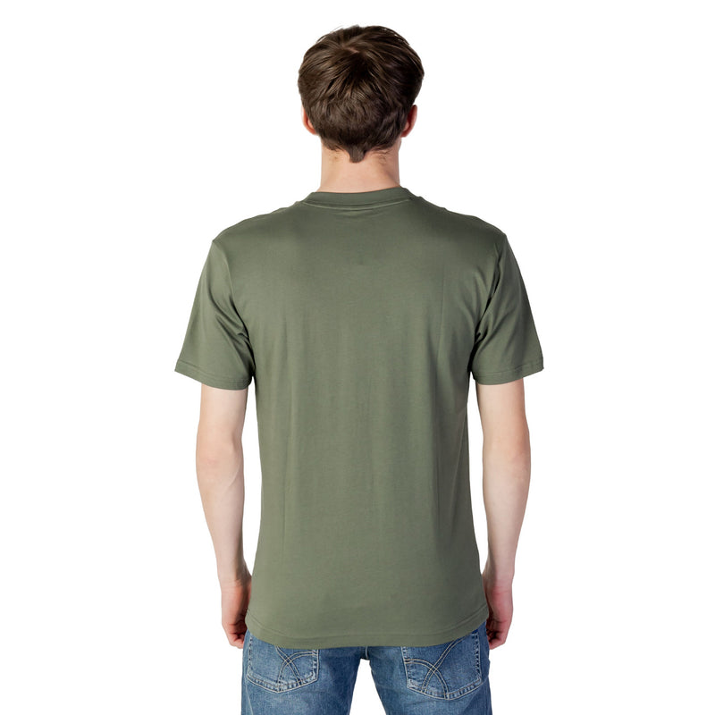 New Balance Men’s Green Cotton T-Shirt with Round Neck and Pocket