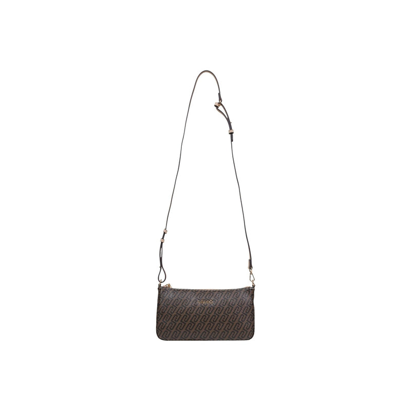 Liu Jo Brown Polyurethane Zip Bag with Inside Pocket