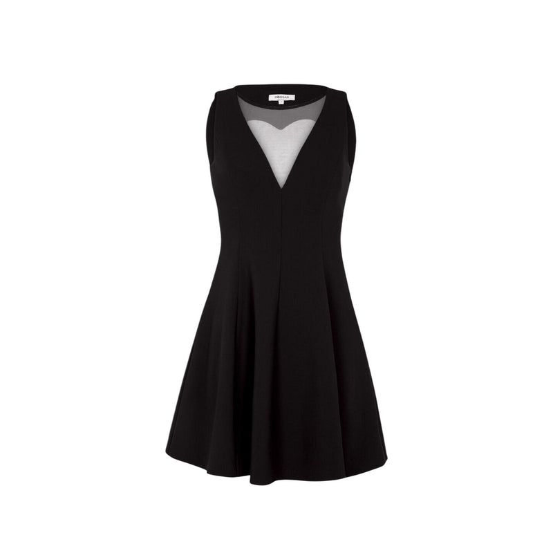 Black Sleeveless Round Neck Dress by Morgan De Toi