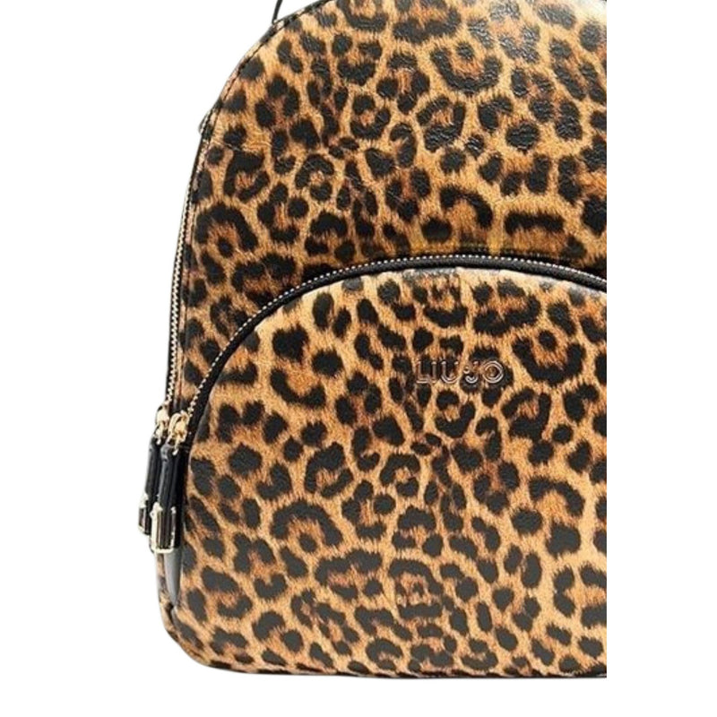 Sac en polyuréthane Liu Jo à imprimé léopard noir avec poches zippées