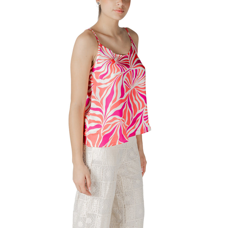 Top à bretelles en polyester rose pour femmes