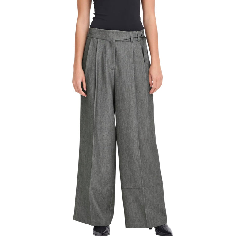 Ichi Pantalon gris à poches pour femmes Collection automne-hiver